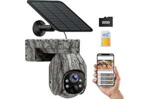 ‎VOOPEAK 4G LTE Wildkamera Solar, 2.5K Live Übertragung Wildtierkamera mit Handyübertragung APP, 355° Pan 90° Tilt Handy-Anpassung, Wildkamera mit SIM Karte, Bewegungsmelder Nachtsicht, IP66 Wasserdicht