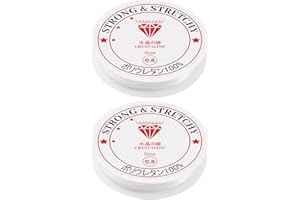 LAFEFE 2 Rolls Hilo Elastico para Pulseras, 0.6-0.8mm Hilo para Hacer Pulseras, Hilo EláStico De JoyeríA, 6.5-15m Hilo Pulseras Elastico para Pulseras, Collares, Cuentas Y FabricacióN De Joyas En Bricolaje