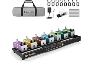 CAHAYA Guitar Pedal Board Portable - Pedal Board Built-in Power Supply Lightweight Aluminum Alloy Guitar Effect Pedalboard with DC Cables USB Output Carry Bag and Power Adapter 49 * 13cm 0.86kg
