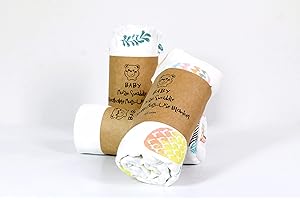 Alaseven® Mussole Neonato 3 Copertine-Lenzuolini in 100%Cotone Multiuso Ottima Qualità Adatto Per Ovetto Bagno Culla Passeggino Regalo 110X120cm Lavabile in Lavatrice