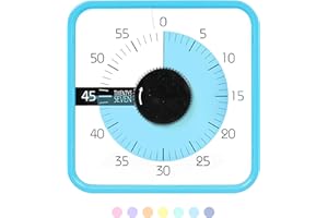 TWENTY5 SEVEN Countdown Timer 7.5 inch; 60 Minute 1 Hour Visual Timer – Classroom Teaching Tool Office Meeting, Mechanical Countdown Clock for Kids Exam Time Management Magnetic, Sky Blue