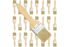 LDHHYH 30-pack Målarpensel Set 2 tum, Penselset med Trähandtag och Syntetisk Borst, Platt Pensel för Färg, Lack, Lim, Lasyr