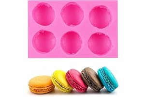LIANCHEN moule silicone Macarons 6 Trous Macaron Moule Macaron Moule En Silicone Bricolage 12.5 x 8.5 x 2.2 cm pour DIY gâteaux savon lotion bombe de bain bougies chocolat argile polymère Gelée Cream