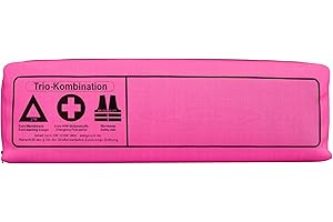 Thomatex® KFZ Kombitasche (3in1) 2025/2026 [DIN 13164-2022] – Lange Haltbarkeit – Erste-Hilfe-Set mit Warndreieck & Warnweste – Pink