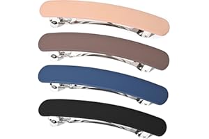 ‎FSMILING FSMILING 4 Stück Haarspangen Damen Dünnes Haar Mittel Patentspange Französische Automatisch Haarspange Für Feines Dickes Haar,Hair Barrettes Women