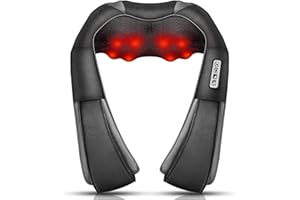 Neck Massager, Deep Tissue 3D Kneading, by iKristin, Portable, with Heat, Shiatsu Massager for Neck, Back, Shoulder, Foot and Leg, at Home and Car, Suitable for Women and Men(Gray)