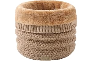 HYUET Cache-Cou Hiver Écharpe Circulaire Tricotée Tour de Cou Col Épaisse Cache Cou Doublée de Tube Écharpe en Polaire Thermique Doux Hommes Femmes Hiver pour le Ski Moto Vélo