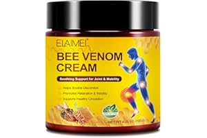 AUIWQWFI Bee Venom Cream for Arthritis & Joint Comfort - Advanced Formula with Chondroitin, MSM & Arnica - Deep Penetrating Gel to Soothe Muscle Stiffness in Knee, Back, Neck, Hands, Feet - 120g