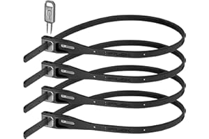 Hiplok Mixte Hiplok Z LOK 4 PACK, Coupe universelle, Acier inoxydable, All Black, Périmètre de fermeture de 40 cm