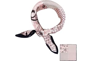 ZhaoCo 100% Natürliche Maulbeerseide Schal, 53x53cm Seidentuch Grafikdruck Klein Weich Quadratisch Seidenschal für Damen