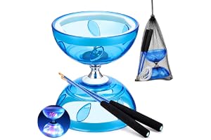 ZMCVOE Diabolo med kullager, LED Diabolo kullager med professionell stick, transparent mjukgummi DIABOLO lysande, jonglerings
