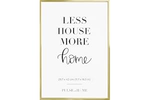 PULSE of HOME Bilderrahmen Alu DIN A3 (29.7x42 cm) in Gold - Dünner Rahmen Ideal für Fotos, Poster, Kinderzeichnungen & Kunst - Dekoration für Kinderzimmer & Wohnbereich