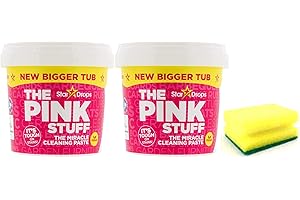 TOPEST 2 paquetes de pasta de limpieza multiusos Pink Stuff, nueva tina más grande (2 x 850 g), limpiador doméstico no peligroso con esponja desengrasante