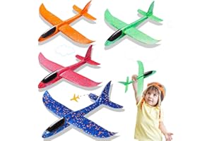 SPINNE Lucas 4 Piezas Aviones de Poliespan, Avión Volador Planeador Espuma, Aviones de Juguete, Juguetes Niños, Juego Aire Libre Jardín, Infantil Regalo para Niños Niña 3, 4, 5, 6, 7, 8, 9, 10 Años