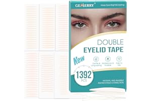GEMERRY Strisce Invisibili, 1392 pezzi per Palpebre, Eyelids Tape Invisibili, Impermeabili con Aste Forcelle Pinzette Strisce per Palpebre