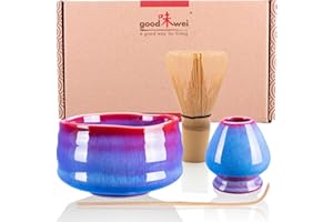 Goodwei Juego de té Matcha Premio - Cuenco Ceremonial, Batidor y Soporte (Seiun, 120)
