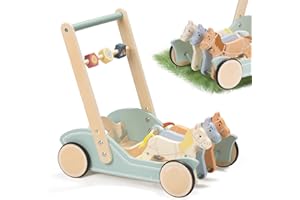 Giant bean Trotteur en Bois Pour Garçons et Filles, Poneys au Galop, Marcheur D'activité D'apprentissage, Jouets Pour Bébé, Développe la Motricité et Stimule la Créativité