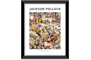LABORATORIO 102 Quadro Jackson Pollock Convergenza 1952 (30x40 cm) Arte Contemporanea - Stampa Fotografica da Parete con Cornice inclusa - Poster Moderno Pronto da Appendere