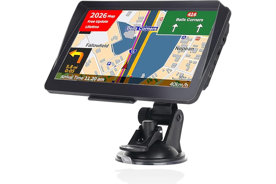 IGEAIIE 7 Inch Sat Nav for Car & HGV Truck Navagation, 2026 New HD GPS System with UK & Europe Maps, Lifetime Free Updates, Postcode Search, Voice Guidance, Speed Camera Alerts & POI