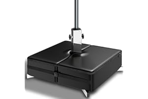 4smile Pied de Parasol Noir 1 Pièce – Design Lourd et Élégant – Socle Pratique en Acier – pour Extérieur, Balcon et Plage – Support Croix Polyvalent – Remplissage avec de l’Eau ou du Sable