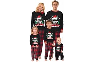 MoneRffi Pijamas Navidad Familia,Pijama Familiar a Juego,Pijamas Natal Familiar,Pijamas Navideños para Mujere Hombre Niños Bebé