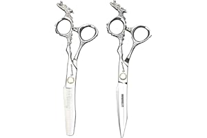 Sharonds professionali da parrucchiere 17.5 cm, a mano giapponese 440 C forbici per capelli e sottile set