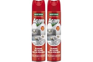 ACARO MAYER 2x Spray Antiacaro Disinfettante Per Materassi Tessuti Divano"ACAROMAYER" 400 ml| Specifico Della Polvere Ad Azione Immediata| Atossico, Per Prevenire Le Allergie|Made In Italy (2)