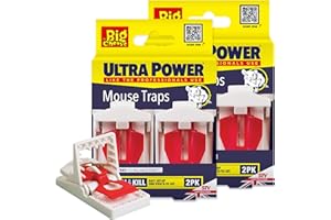 The Big Cheese Ultra Power Ready-Baited Mouse Trap - Multi Pack - Reusable Mouse Traps For Indoor & Outdoor Use - Humane Mouse-Trap - Easy to Clean Plastic Mice Trap - Prebaited Rodent Trap
