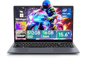 BMAX Ordenador Portátil 15,6 Pulgadas 16GB DDR4 512GB SSD(Expansión 2TB), lntel Alder Lake N95 (hasta 3.4Ghz) PC Portátil Convertible 180° Laptop X15 Pro Win 11 FHD 1920x1080,HDMI,USB 3.0x3, WiFi 5