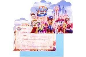 CHUKUA 20Pcs Party Invitations Kids & Birthday Cards, Party Invites for Girls Boys with Envelopes, Personalised Birthday Invitations for Kids, Double-Sided Printed