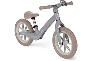 KIKKA BOO KikkaBoo Bicicletta Senza Pedali 3 Anni LANSER, Bici Senza Pedali 3-6 Anni, Pronta All’uso, Facile da Guidare e Trasportare, Aiuta l’equilibrio, Cresce Con il Bambino, Grigio