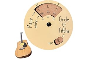 HUJINKAN Of Fifths Wheel, Wooden Melody Tool, Wood Fifths Chord Wheel, Music Wood Wheel Tools, Fast-Track Guide To Expand Your Playing Ability, Guitar Learning And Educational Tool