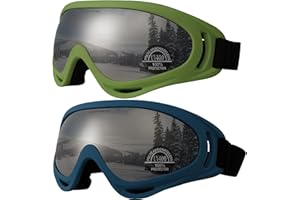 OUTDOORSPARTA 2-Pack Occhiali da sci Snowboard Occhiali da moto per gli uomini Donne Giovani Bambini