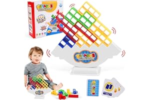StarryTiger Tetra Tower, 48pcs Tetris Giocattolo Impilabile, Gioco di Equilibrio di Decompressione, Blocchi di Costruzione Russi, Giochi Educativi Montessor per Bambini Oltre 3 Anni