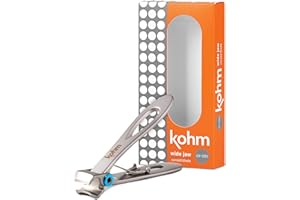 Nail Clippers, Kohm CP-120L 5mm Heavy Duty, Wide Jaw Super Sharp Nail Clipper for Thick Toenails or Tough Fingernails for Men, Seniors, Adults
