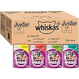 Whiskas Junior Sachets Fraicheur Pour Jeune Chat Et Chaton 2 12 Mois Selection Mixte En Gelee 48 Sachets Repas De 100g Amazon Fr Animalerie