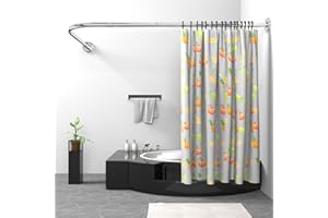 Misounda Asta per Tenda Doccia L Forma, Regolabile Bastone Tenda Doccia Angolare in Acciaio Inox, 75x170 cm Tubo Tenda Doccia con Inox Anelli, per Vasca da Bagno Bagno Spogliatoio Armadio, Forata