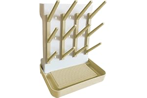 Suglade Vertical Baby Bottle Drying Rack | Large Capacity baby bottle holde | Space-Saving Design | Holds Multiple Bottles, Breast Pump Parts and Accessories (Beige)