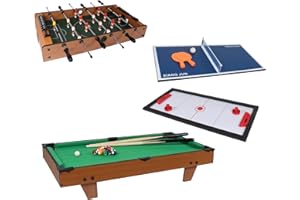 Calma Dragon XJ6607 4 in (93 x 34 x 47,5 cm) Billard, Ping Pong, Hockey und Tischfußball für Kinder, für die ganze Familie, Multispiele für Mädchen und Jungen, Tischspiel