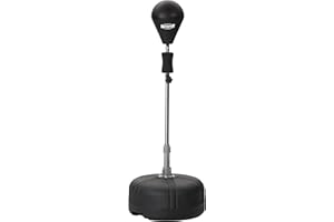 Bad company Support Punching-ball avec socle, réglable en hauteur + Punching Ball en PU Noir BCA-76