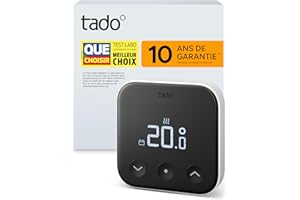 tado° Smart Thermostat X, produit supplémentaire comme thermostat câblé, gestion via une application et une enceinte connectée (Alexa, Siri, Google Assistant), pas compatible avec tado° V3+