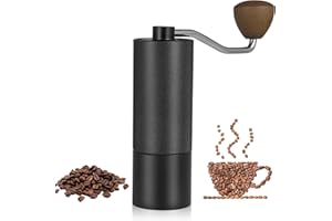 Vusddy Macina caffè Manuale, Manual Coffee Grinder in Acciaio Inossidabile, Finezza Regolabile, Macinacaffè Manuale Portatile per Espresso Francese