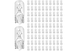 BTFO 100pz Lampadine 194, Trasparenti W5W Attacco a Cuneo da 1/4 12V 5W T10 2825 per Auto Ricambio per Indicatori di Direzione 147 152 158 159 161 184 192 193 259 280 285 447 464 501