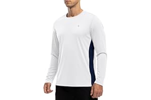 Rdruko Men's Long Sleeve Rash Guard Shirts Summer UV Protection Swim Top Breathable Quick Dry Activewear T Shirt for Running Sports Gym Hiking Fishing