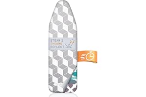 Timbley Funda para Tabla de Planchar con 5 Capas y tecnología Thermo Reflect – Marca Alemana – Talla M de 116-125 x 37-42 cm - Máxima reflexión del Calor - Apta para Planchado al Vapor