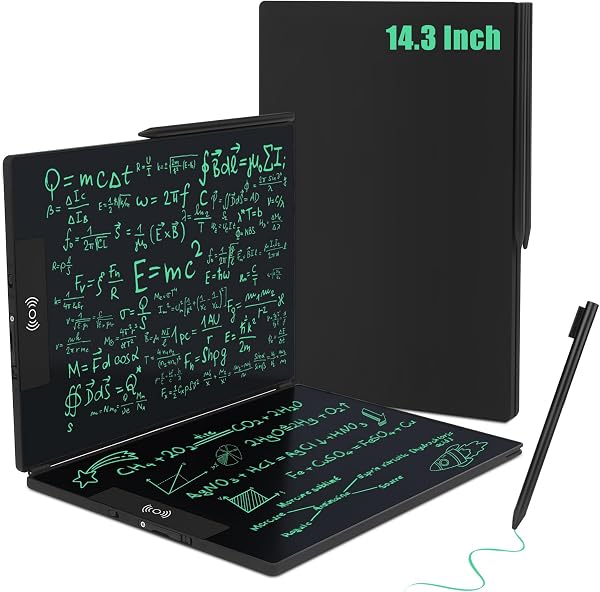 LCD Schreibtafel, Czemo14.3 Zoll Faltbare LCD Maltafel für Erwachsene Büro, Digitales Zeichenbrett mit 0.5mm Monochromlinien, Schreib-Zeichenblock für Notizen, Memo, to-Do-Listen, Skizzen - 1