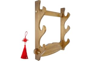 SOFIALXC Schwerthalterung Wandhalterung Samurai Schwerter Wand Display Schwert Katana Display Halter Ständer Halterung Schwert Waffenständer Aufhänger,3Tier