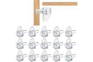 CAISYE 20 Unidades de Soportes Transparentes de 5 mm, Pasadores de Soporte para Estante, de Plástico y Pasador de Acero Inoxidable, Ideales para Estantes de Madera y Cristal en Armarios, Librerías y Cocinas
