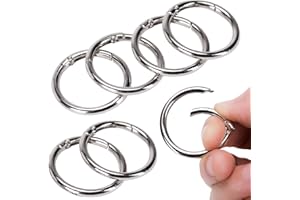 ULAWELLOR Scatto Molla Rotonda 40mm Moschettoni per Borse,Anello Portachiavi,Moschettone Rotondo Anelli per Borse,Zaini,Portafogli,Borsetta,Artigianato Fai da Te (Argento) (8, Argento)