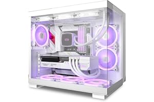 CPS C3T500 ARGB Tower ATX Case, Tower PC Case, PCCOOLER 6 * 120mm ARGB Fans, 2*Transparent glass,Type-C, 2 * 3.0 USB, LED Airflow PC Gaming Case, Supporta radiatori da 240 280 360mm, T500 (Bianca)